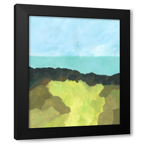 Jade Sea II Black Modern Wood Framed Art Print by Moore, Regina