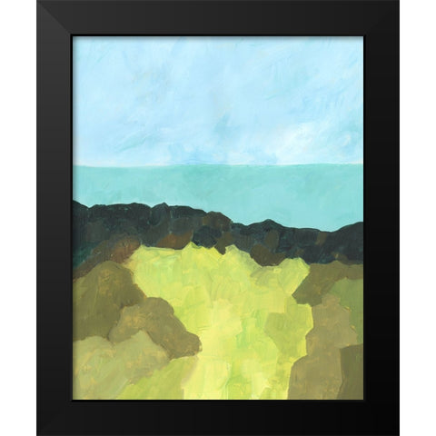 Jade Sea II Black Modern Wood Framed Art Print by Moore, Regina