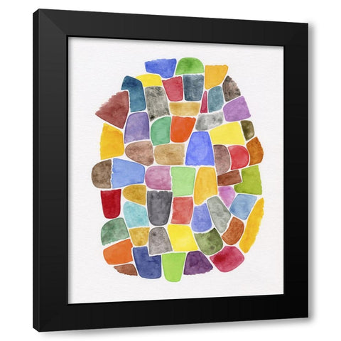 Cluster II Black Modern Wood Framed Art Print with Double Matting by Galapon, Nikki