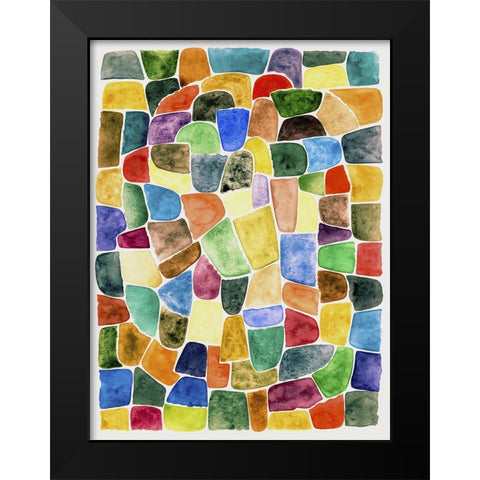 Colorful Walkways I Black Modern Wood Framed Art Print by Galapon, Nikki