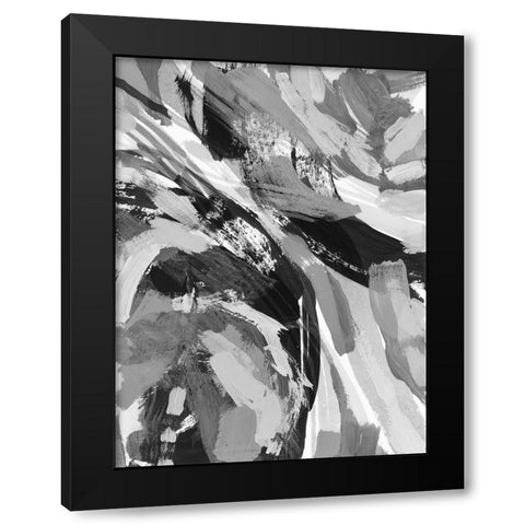 Grey Strokes I Black Modern Wood Framed Art Print by Galapon, Nikki