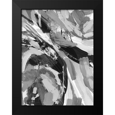 Grey Strokes I Black Modern Wood Framed Art Print by Galapon, Nikki