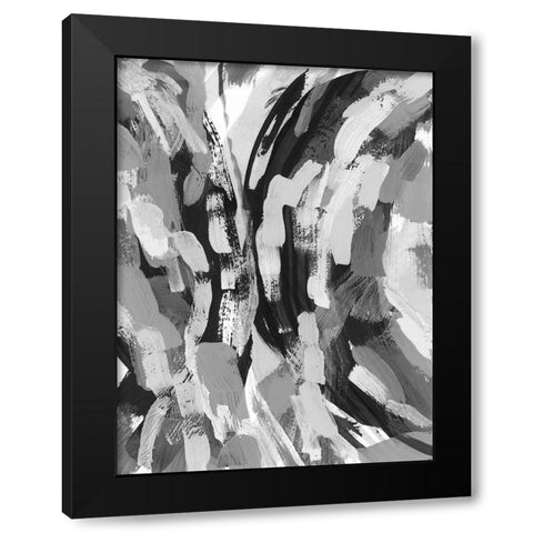 Grey Strokes II Black Modern Wood Framed Art Print with Double Matting by Galapon, Nikki
