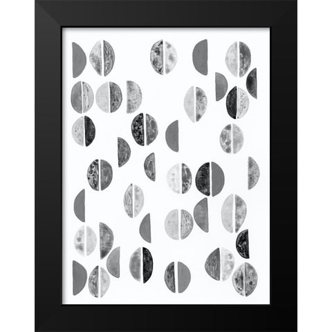 Semicircles I Black Modern Wood Framed Art Print by Galapon, Nikki