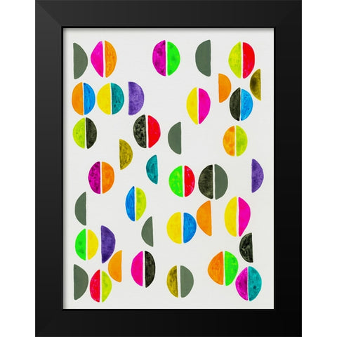 Semicircles II Black Modern Wood Framed Art Print by Galapon, Nikki