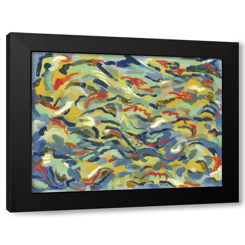 Colorful River Black Modern Wood Framed Art Print by Galapon, Nikki