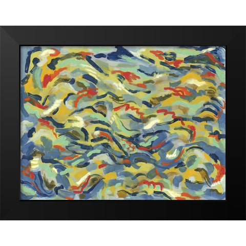 Colorful River Black Modern Wood Framed Art Print by Galapon, Nikki