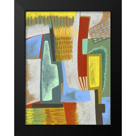 Colorful Composition Black Modern Wood Framed Art Print by Galapon, Nikki
