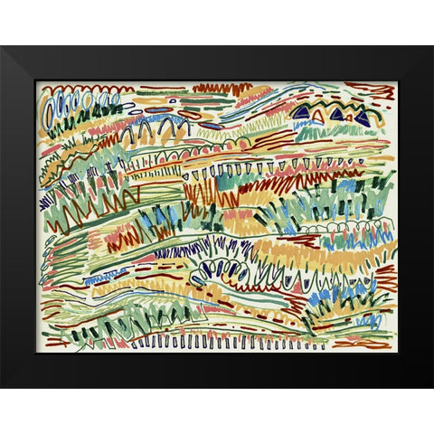 Marked Landscape Black Modern Wood Framed Art Print by Galapon, Nikki