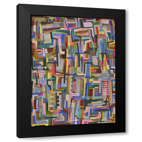 Patterned Shapes Black Modern Wood Framed Art Print with Double Matting by Galapon, Nikki