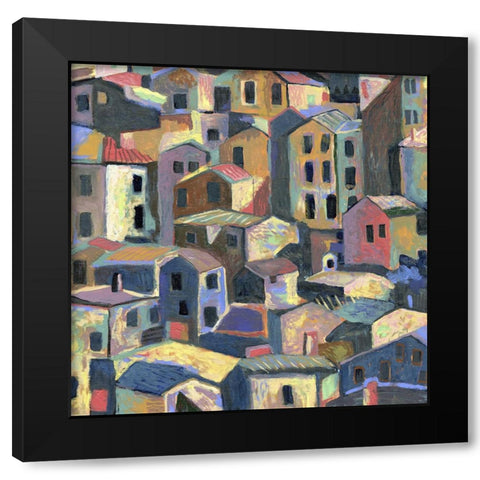 Rustic Hilltown Black Modern Wood Framed Art Print by Galapon, Nikki