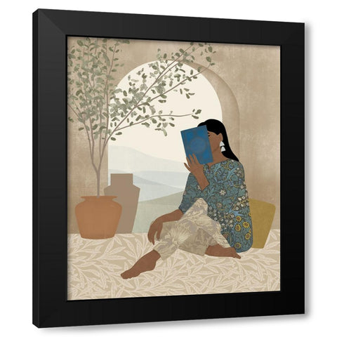 Reading Nook II Black Modern Wood Framed Art Print with Double Matting by Barnes, Victoria