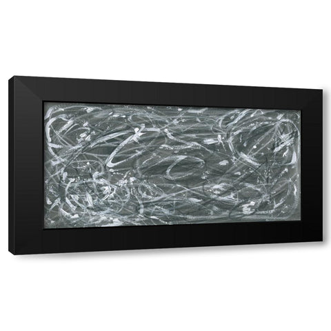 Static Scramble II Black Modern Wood Framed Art Print by Vess, June Erica