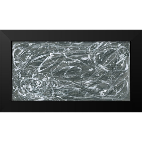 Static Scramble II Black Modern Wood Framed Art Print by Vess, June Erica