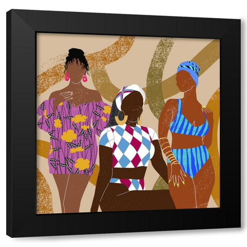 Feeling Good I Black Modern Wood Framed Art Print with Double Matting by Wang, Melissa