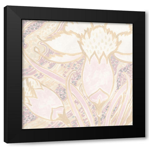 Parisian Nouveau Floral I Black Modern Wood Framed Art Print with Double Matting by Vess, June Erica