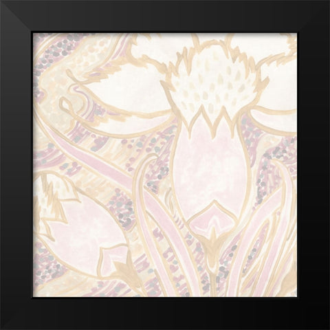 Parisian Nouveau Floral I Black Modern Wood Framed Art Print by Vess, June Erica