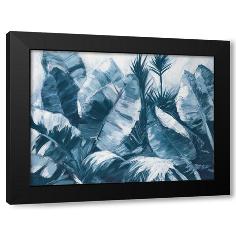 Blue Palms III Black Modern Wood Framed Art Print by Wilkins, Suzanne