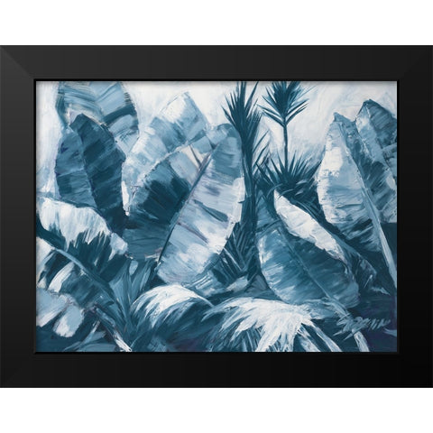 Blue Palms III Black Modern Wood Framed Art Print by Wilkins, Suzanne