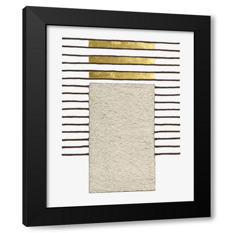 Monolithic Gold I Black Modern Wood Framed Art Print by Saunders, Alonzo