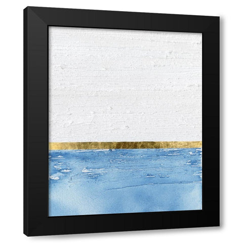 Embellished Gold Horizon I Black Modern Wood Framed Art Print with Double Matting by Saunders, Alonzo