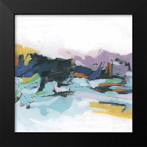 Graffiti Hills I Black Modern Wood Framed Art Print by Vess, June Erica