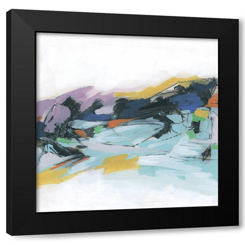 Graffiti Hills II Black Modern Wood Framed Art Print with Double Matting by Vess, June Erica