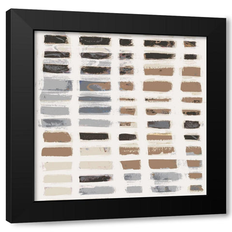 Neutral Peek I Black Modern Wood Framed Art Print with Double Matting by Moore, Regina