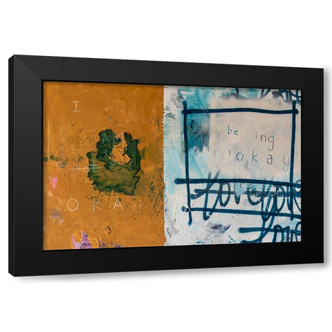 Being Ok I Black Modern Wood Framed Art Print with Double Matting by Youngstrom, Kent