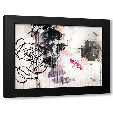 Flowertine I Black Modern Wood Framed Art Print by Youngstrom, Kent