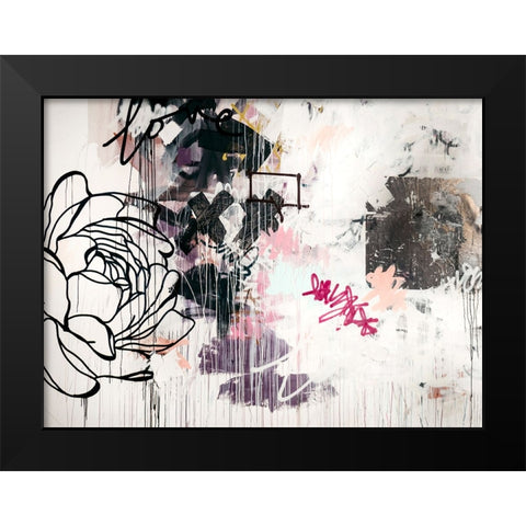 Flowertine I Black Modern Wood Framed Art Print by Youngstrom, Kent