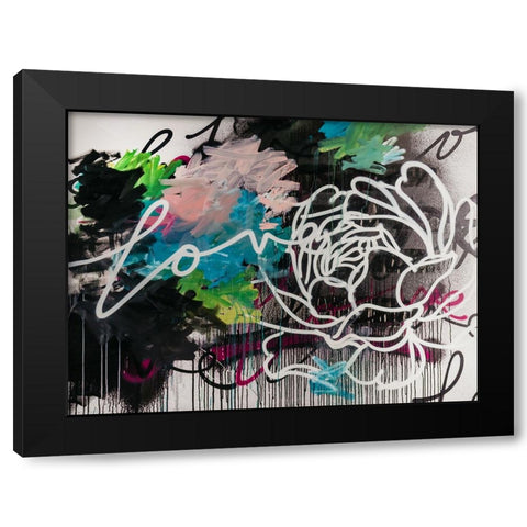 Flowertine II Black Modern Wood Framed Art Print by Youngstrom, Kent