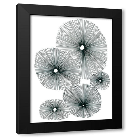 Bloom Spiral II Black Modern Wood Framed Art Print by Vess, June Erica