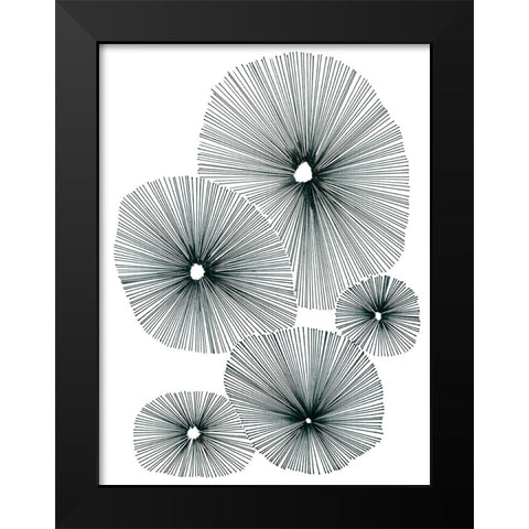Bloom Spiral II Black Modern Wood Framed Art Print by Vess, June Erica