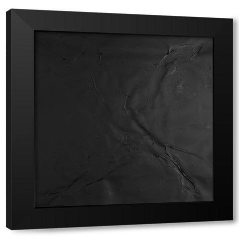Onyx Square I Black Modern Wood Framed Art Print with Double Matting by Willett, Michael