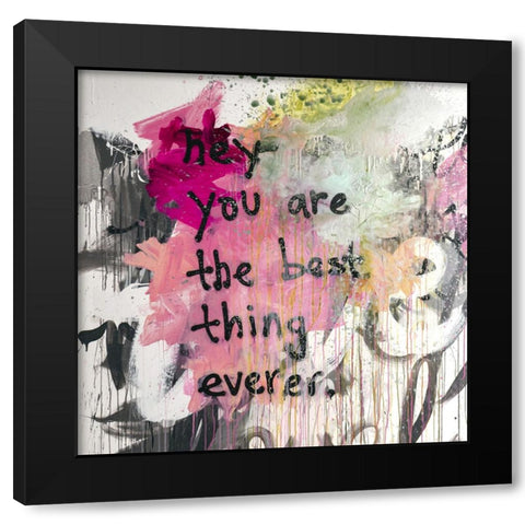 Hey I Black Modern Wood Framed Art Print by Youngstrom, Kent