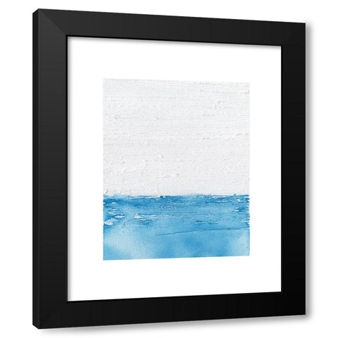 Horizon Blue I Black Modern Wood Framed Art Print with Double Matting by Saunders, Alonzo