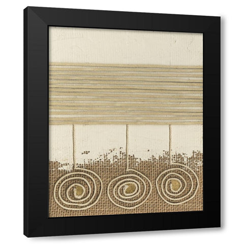 Golden Tribal Sign II Black Modern Wood Framed Art Print by Saunders, Alonzo