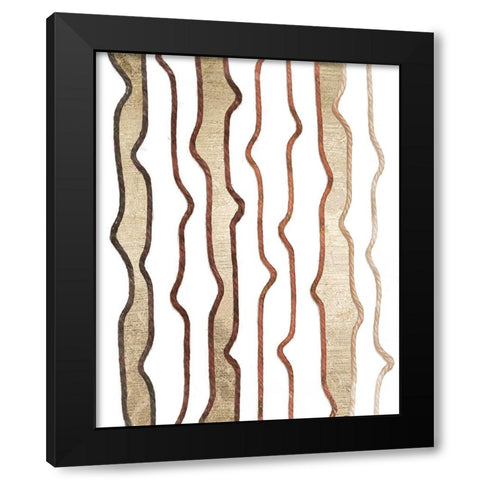 Jagged Flow IV Black Modern Wood Framed Art Print with Double Matting by Saunders, Alonzo