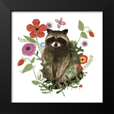 Spring Floral Critters III Black Modern Wood Framed Art Print by Barnes, Victoria