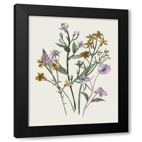 Honey Spring Wildflowers I Black Modern Wood Framed Art Print with Double Matting by Wang, Melissa