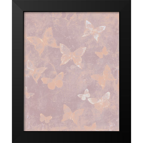 Blush Butterfly Flight I Black Modern Wood Framed Art Print by OToole, Tim