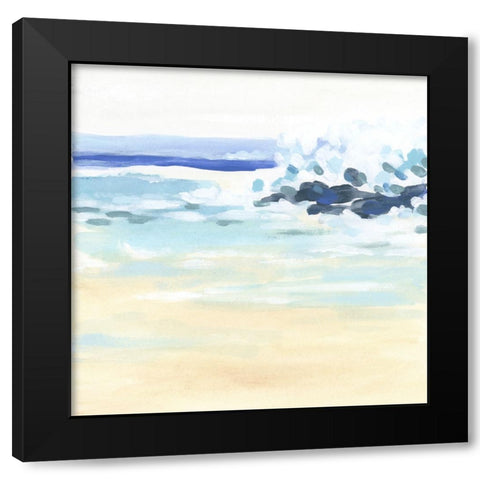 Surf Break I Black Modern Wood Framed Art Print by Vess, June Erica