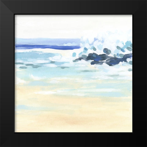 Surf Break I Black Modern Wood Framed Art Print by Vess, June Erica