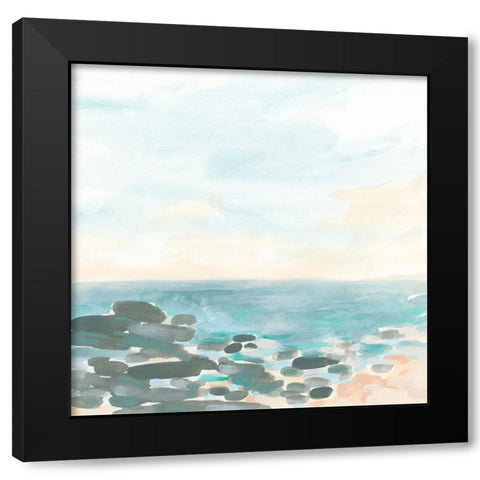 Shore Stones I Black Modern Wood Framed Art Print with Double Matting by Vess, June Erica