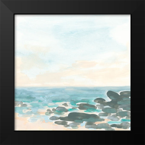 Shore Stones II Black Modern Wood Framed Art Print by Vess, June Erica