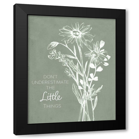 Lovely Wildflower Quotes I Black Modern Wood Framed Art Print by Wang, Melissa