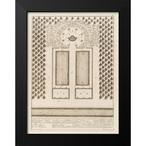 Antiquities of Pola, Ancient Blueprints II Black Modern Wood Framed Art Print by Unknown