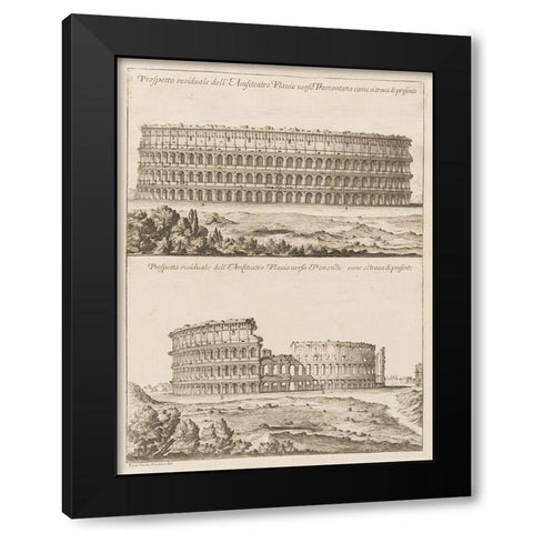 Antiquities of Pola, Ancient Blueprints IV Black Modern Wood Framed Art Print by Unknown
