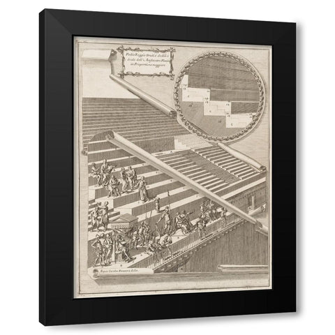 Antiquities of Pola, Ancient Blueprints X Black Modern Wood Framed Art Print by Unknown